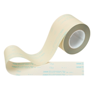 3M™ 7010298949 Microfinishing Lapping Roll, 450 ft OAL x 2.67 in OAW, 9 micron Grit, Aluminum Oxide Abrasive, 5 mil Polyester Film Backing