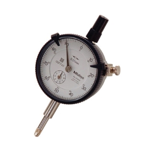 Mitutoyo 2124S-10 2 Series Lug Back Metric Standard Dial Indicator, 5 mm, 0 to 50 Dial Reading, 0.005 mm, 57 mm Dial, M2.5x0.45 Tip