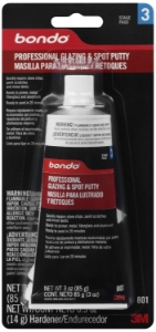 Bondo™ 7000144574 801 Professional Glazing and Spot Putty, 3 fl-oz, Off-White