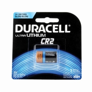Duracell® DLCR2BPK Cylindrical Battery, Lithium-Manganese Dioxide, 3 V DC Nominal, 750 mAh Nominal, CR2, 3.2 to 3.3 V DC Charge
