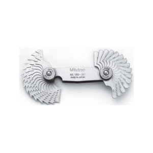 Mitutoyo 188-130 Metric Screw Pitch Gauge, 0.35 to 6 mm Measuring, 22 Leaves