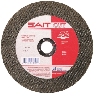 United Abrasives-SAIT 23102 Type 1 Burr Free Portable Saw Cut-Off Wheel, 4-1/2 in Dia x 5/64 in THK, 7/8 in Center Hole, A30S Grit, Aluminum Oxide Abrasive