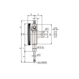 Mitutoyo 2576S-70 2 Series Inch Lug Back Standard Dial Indicator, 0.3 in, 0 to 30 Dial Reading, 0.0005 in, 57 mm Dial, #4-48 UNF Tip
